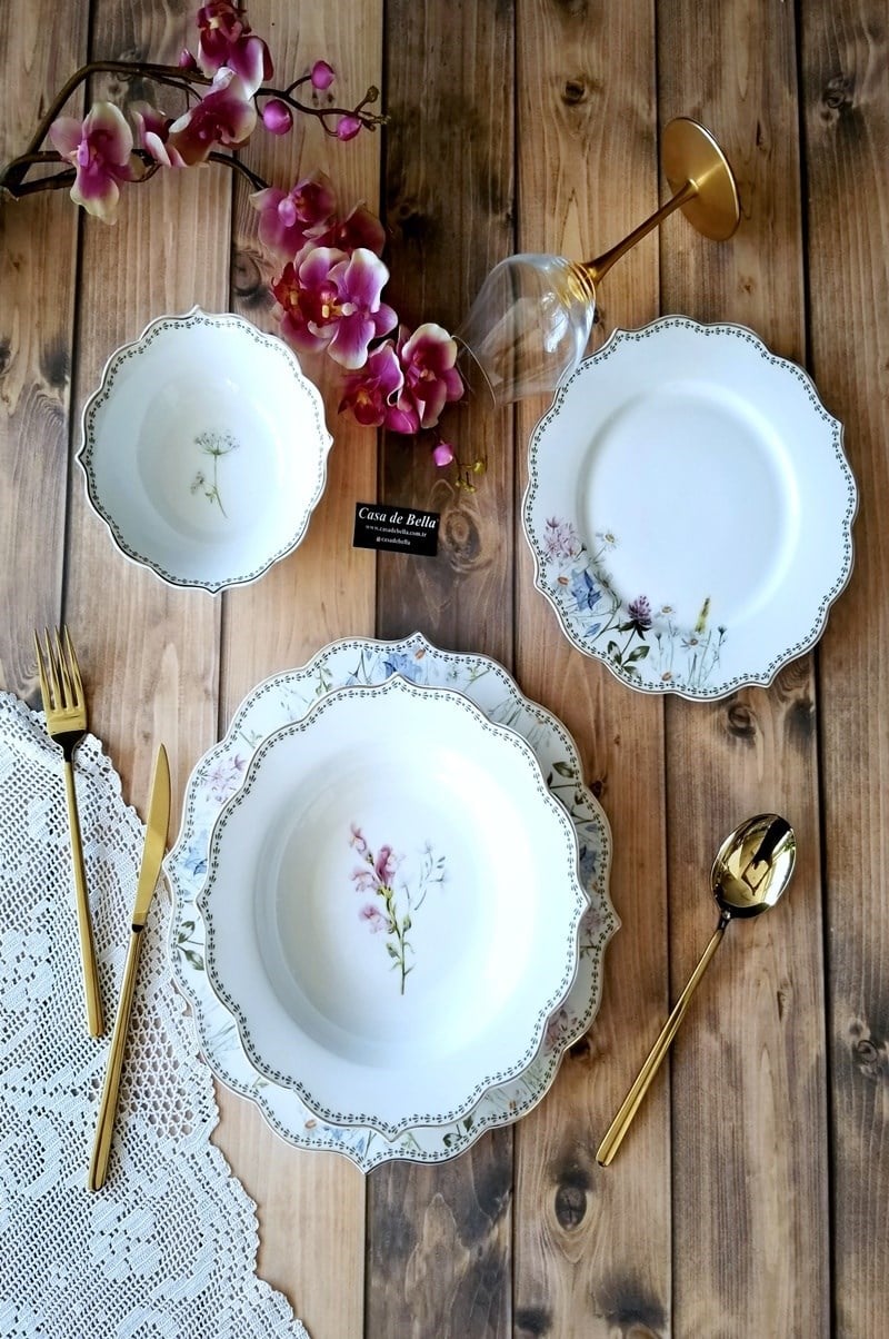 Porselen 24 Parça Lüks Yemek Takımı