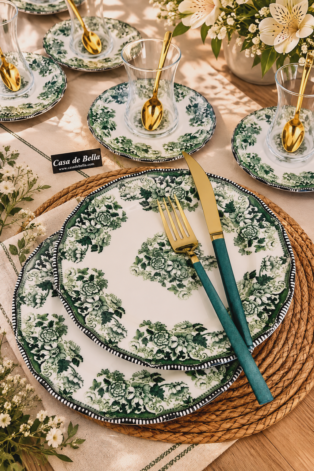 ROYAL Yeşil 6 KİŞİLİK 24 PARÇA ÇAY PASTA SETİ