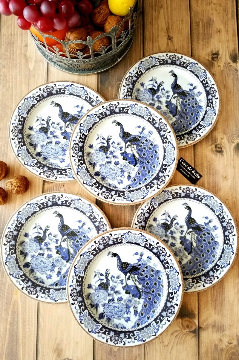 TAVUSKUŞU 6 Kişilik Pasta Tabağı