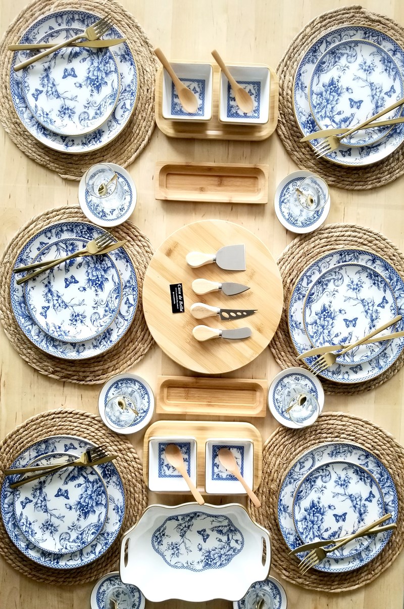 Vintage 44 Parça 6 Kişilik Bambulu Kahvaltı Takımı