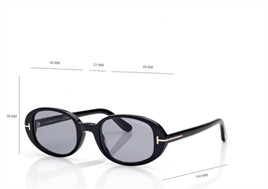 Tom Ford Siyah Çerçeve TF 1364 Iggy Açık Gri Lens 01A 49-21 Güneş Gözlüğü