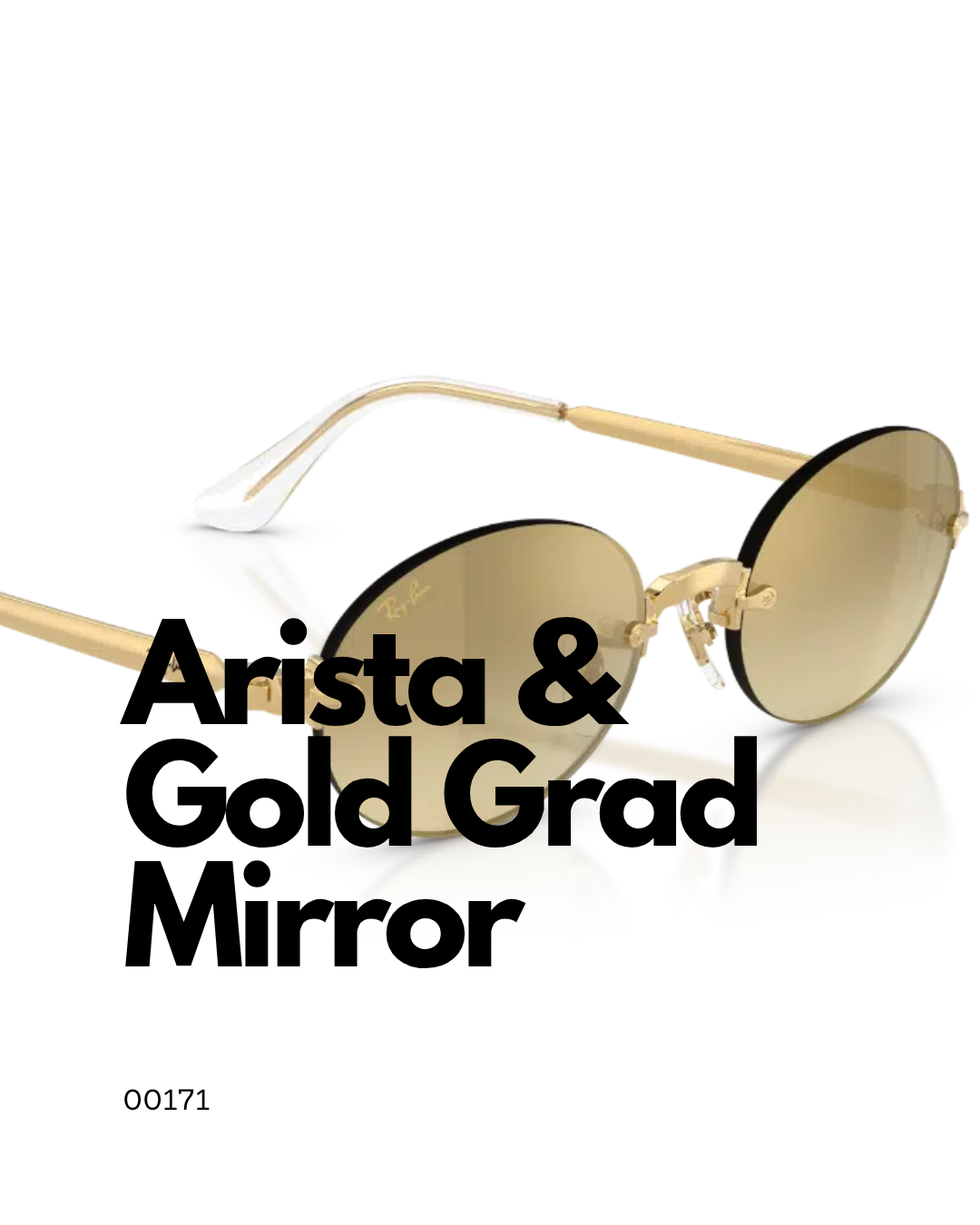 Yakın Çekim RayBan RB 3929 Arista Gold Çerçeve Gold Aynalı Oval Çerçevesiz Unisex Güneş Gözlüğü