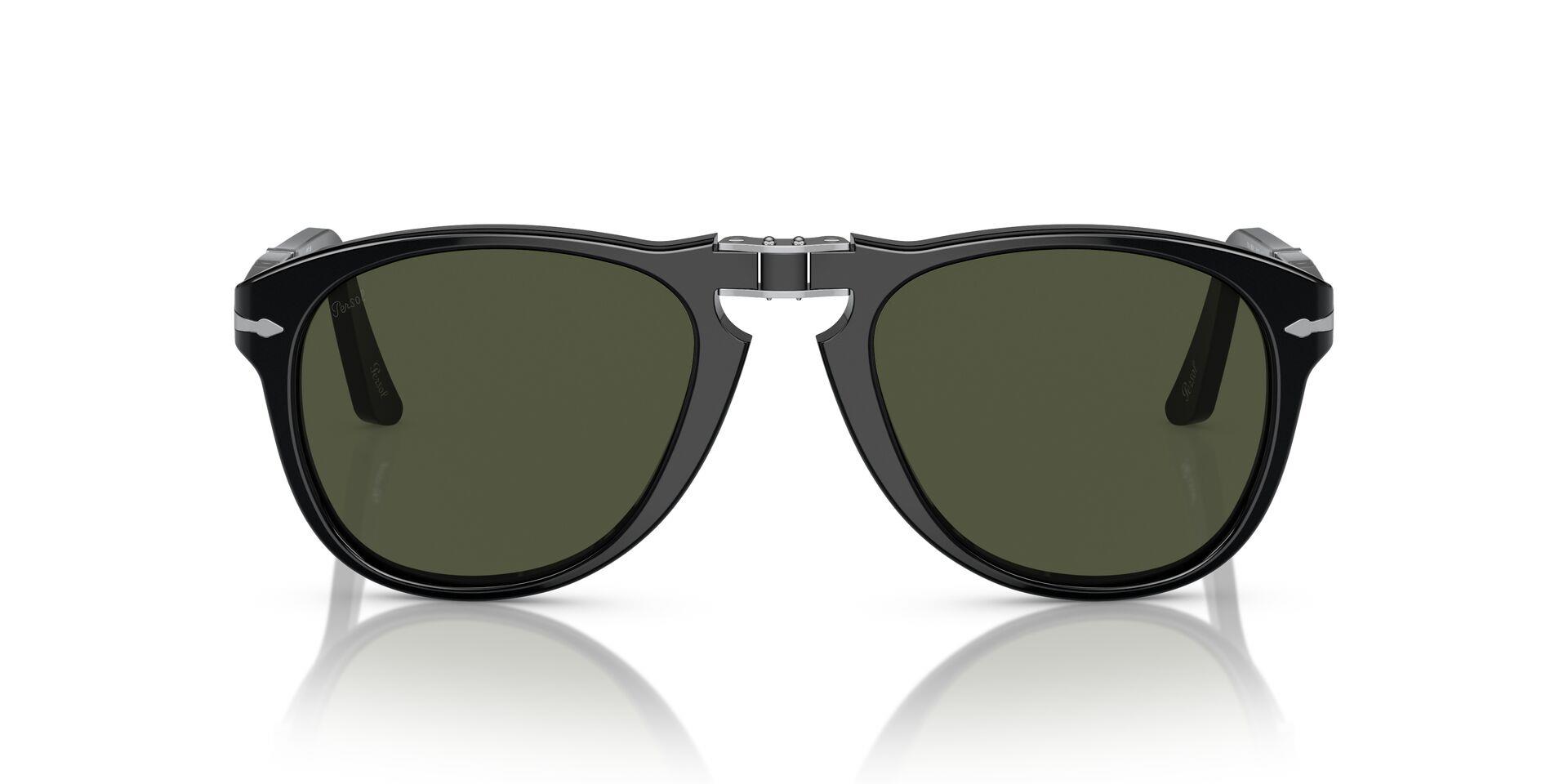 Persol 0714 24/31 siyah çerçeve ve yeşil lens unisex güneş gözlüğü