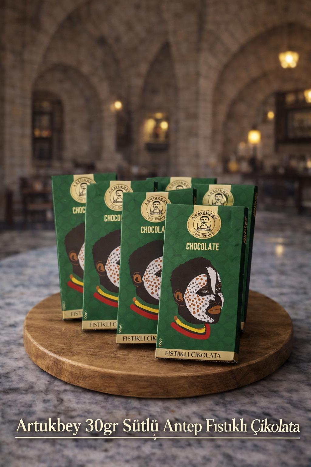 Sütlü Antep Fıstıklı Tablet Çikolata 30gr