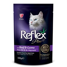 Reflex Plus Biftek ve Av Hayvanlı Pouch Yetişkin Konserve Kedi Maması