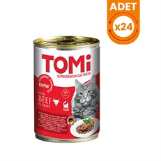 Tomi Sığır Etli Yetişkin Konserve Kedi Maması 24x400 Gr