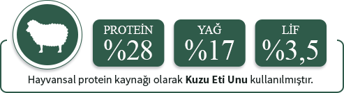 Havyansal protein kaynağı olarak sığır eti proteini kullanılmıştır.