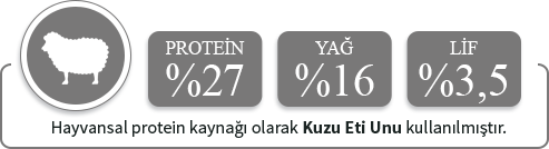 Havyansal protein kaynağı olarak sığır eti proteini kullanılmıştır.