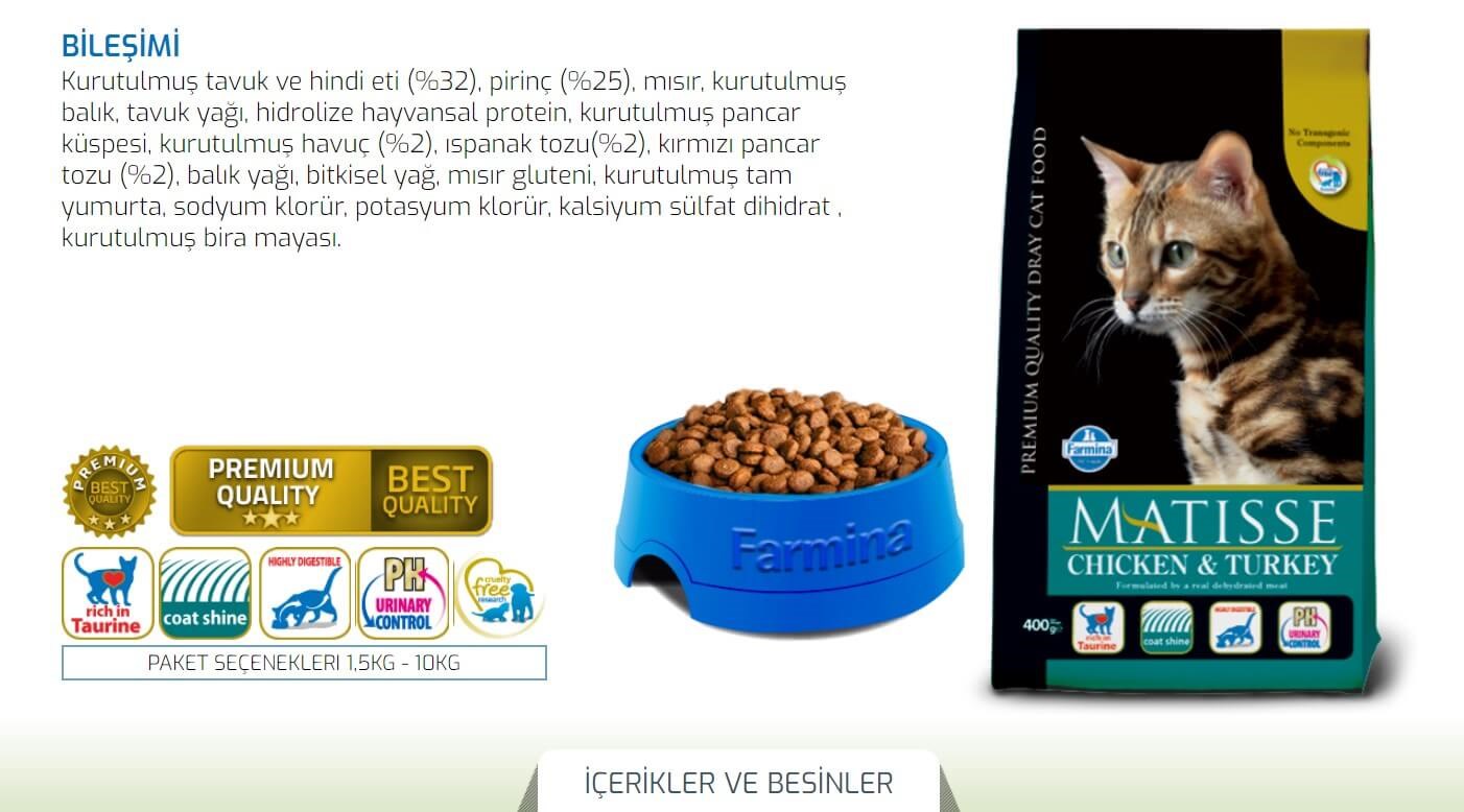 Matisse Tavuk ve Hindili Yetişkin Kedi Maması 