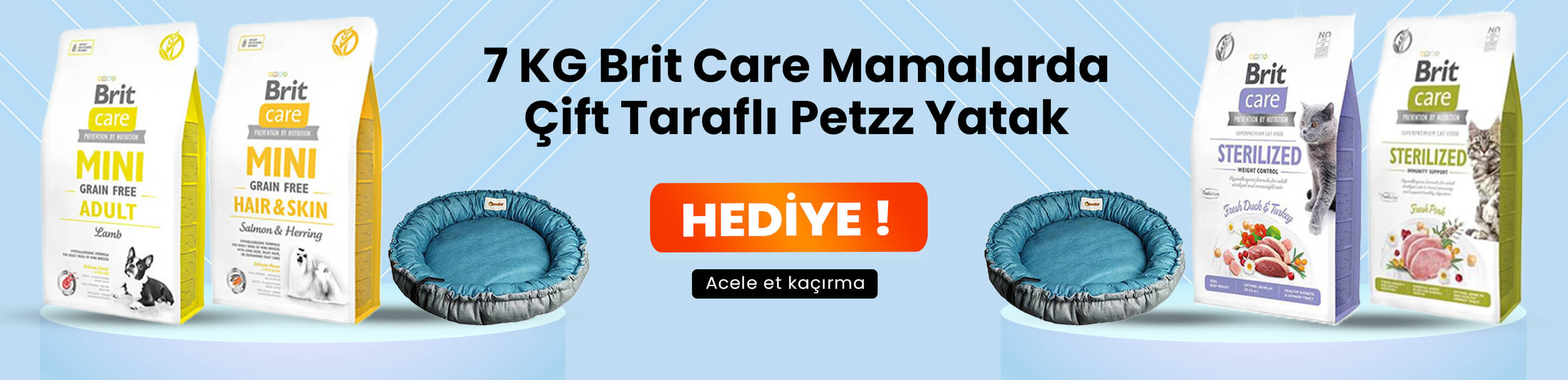 Brit Care 7 Kg Kedi Mamalarında Petzz Yatağı Hediye!