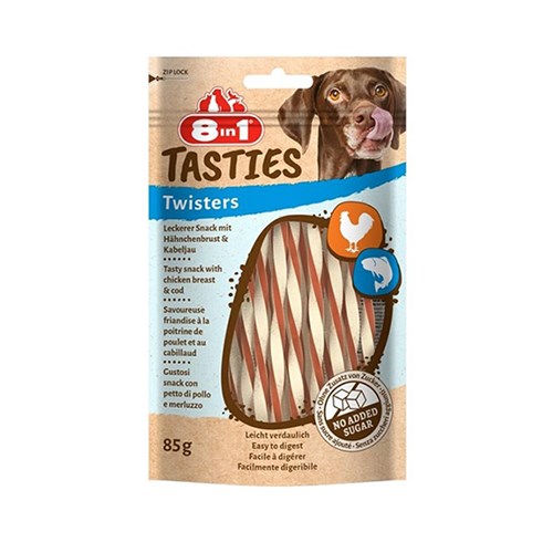 8in1 Tasties Twisters Tavuklu ve Balıklı Burgu Köpek Kemik Ödülü