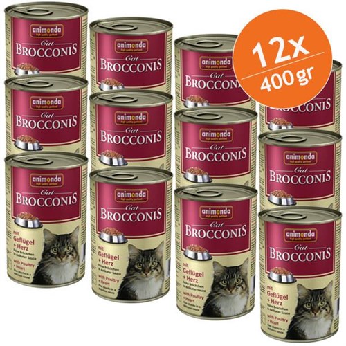 Animonda Brocconis Tavuk ve Yürekli Kedi Konservesi 12x400 gr
