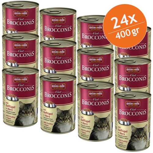 Animonda Brocconis Tavuk ve Yürekli Kedi Konservesi 24x400 gr