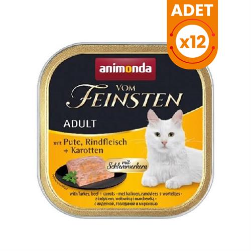 Animonda Vom Feinsten Hindi ve Sığır Etli Havuçlu Yetişkin Konserve Kedi Maması