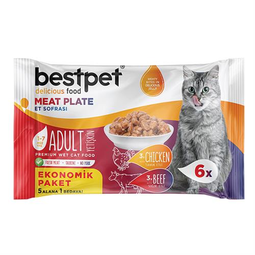 Bestpet Etli Çeşitler Ecopack Yetişkin Konserve Kedi Maması