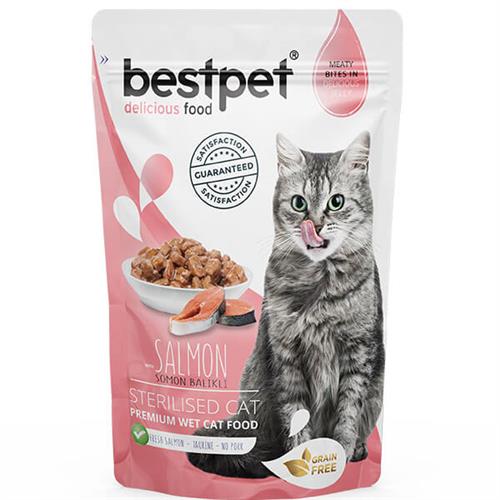 BestPet Sterilised Jelly Pouch Somonlu Kedi Maması