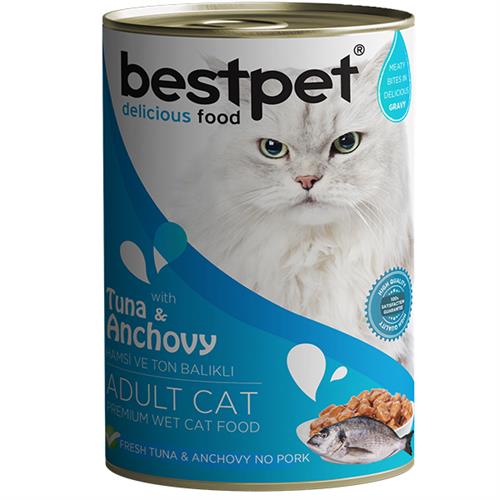 Bestpet Ton Balıklı ve Hamsili Gravy Yetişkin Konserve Kedi Maması