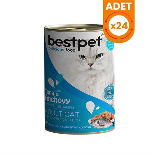 Bestpet Ton Balıklı ve Hamsili Gravy Yetişkin Konserve Kedi Maması