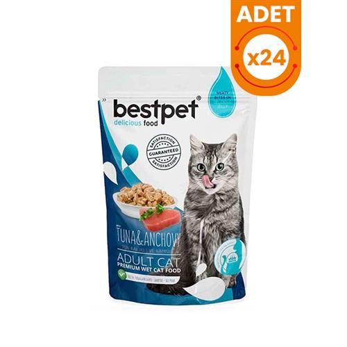 Bestpet Ton Balıklı ve Hamsili Yetişkin Konserve Kedi Maması