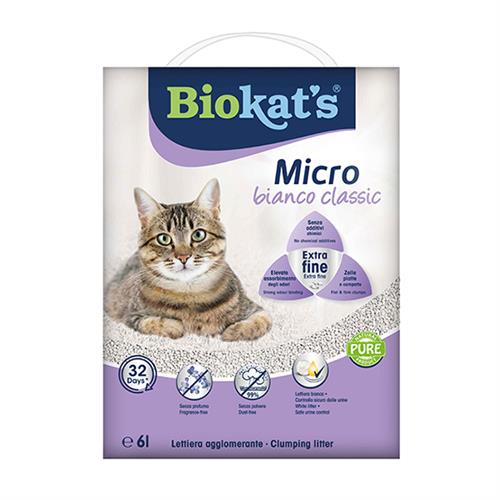 Biokats Micro Bianco Classic Kokusuz Topaklanan Doğal Kedi Kumu
