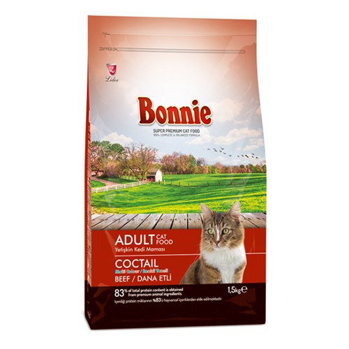 Bonnie Biftekli Multicolor Yetişkin Kedi Maması