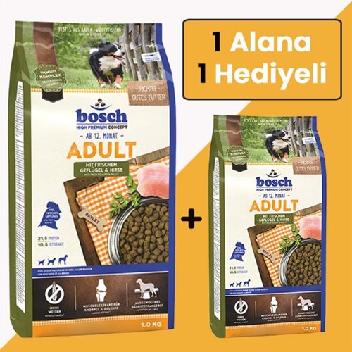 Bosch Adult Poultry Glutensiz Kümes Hayvanı Köpek Maması 1 Kg +(1 Kg Hediyeli)