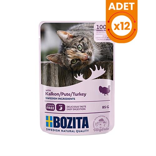 Bozita Adult Pouch Hindi Etli Tahılsız Yetişkin Konserve Kedi Maması