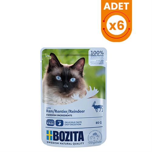 Bozita Pouch Ren Geyiği Etli Tahılsız Yetişkin Konserve Kedi Maması