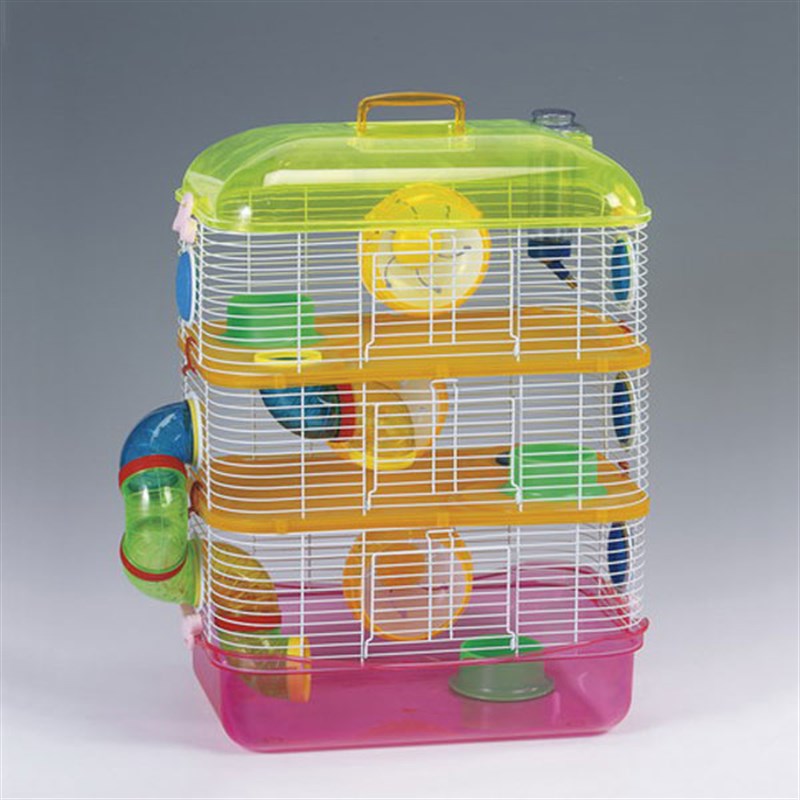 Qh Pet Cage Hamster Kafesi 3 Katlı 40x26x64 Cm