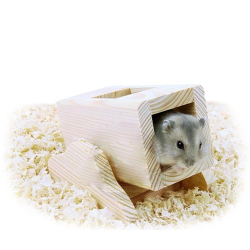 Carno Kemirgen Hamster Oyuncağı Naturel Ahşap Tahterevalli