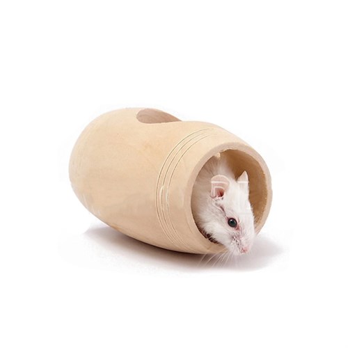 Carno Kemirgen Hamster Oyuncağı Naturel Ahşap Varil
