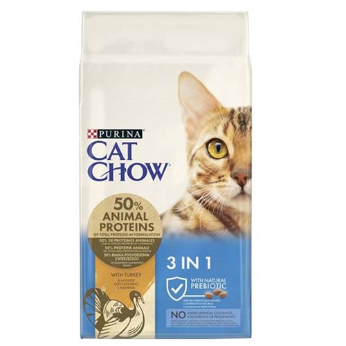 Cat Chow 3 in 1 Hindili Preobiyotikli Yetişkin Kedi Maması