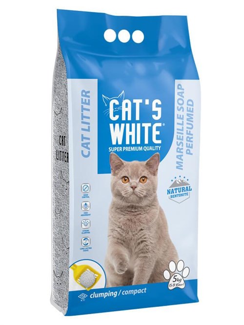 Cats White Sabunlu Bentonit Kedi Kumu İnce 5 Kg (6 Lt)