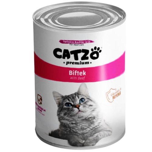 Catzo Premium Biftekli Parça Etli Yetişkin Konserve Kedi Maması