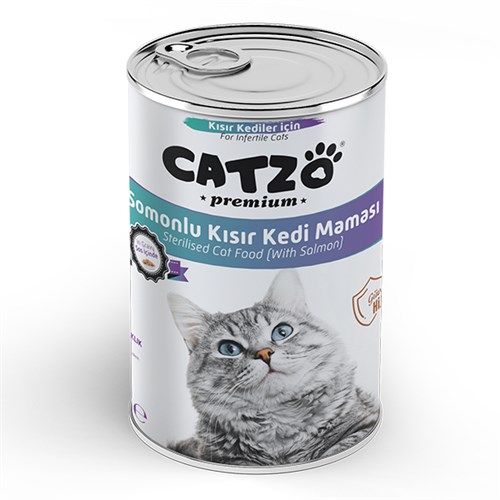 Catzo Premium Somonlu Parça Etli Kısırlaştırılmış Konserve Kedi Maması