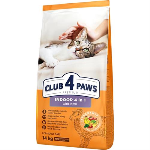 Club4Paws Premium Indoor 4 in 1 Kuzu Etli Yetişkin Kedi Maması