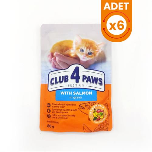 Club4Paws Premium Somonlu Konserve Yavru Kedi Maması