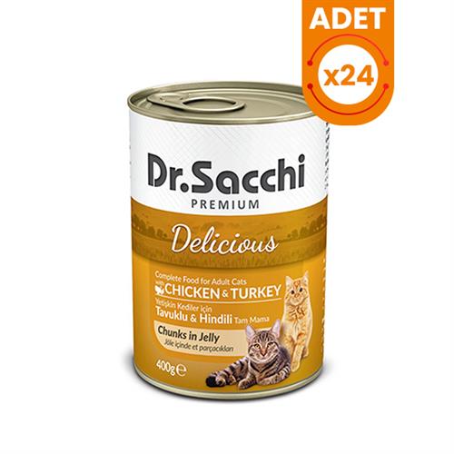 Dr.Sacchi Tavuk ve Hindili Yetişkin Konserve Kedi Maması