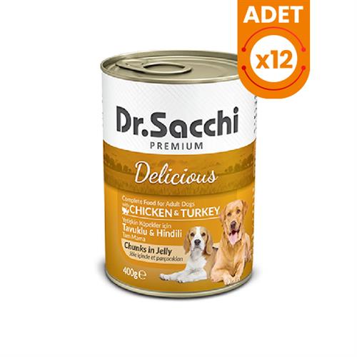 Dr.Sacchi Tavuk ve Hindi Etli Yetişkin Köpek Konservesi