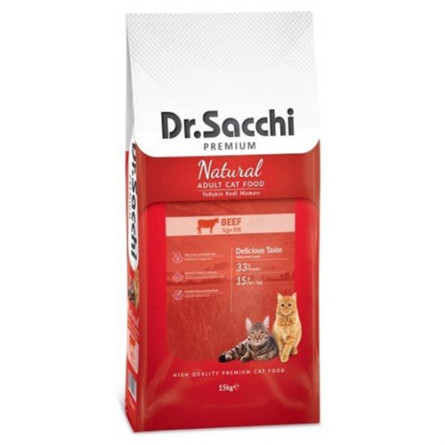 Dr.Sacchi Premium Natural Biftekli Yetişkin Kuru Kedi Maması