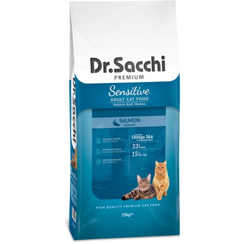 Dr.Sacchi Premium Sensitive Salmon Yetişkin Kedi Mamasi