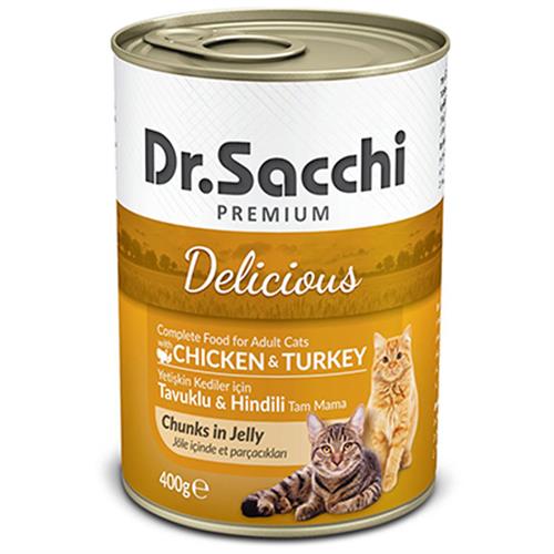 Dr.Sacchi Tavuk ve Hindili Yetişkin Konserve Kedi Maması