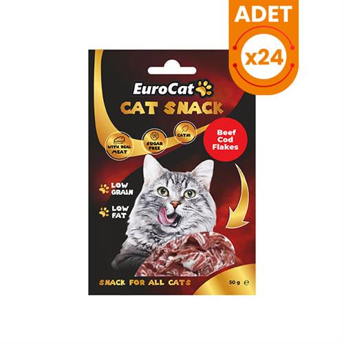 Euro Cat Cat Snack Düşük Tahıllı Dana Etli Catnipli Kedi Ödül Maması
