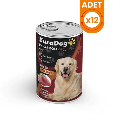 Euro Dog Biftekli Yetişkin Köpek Konservesi