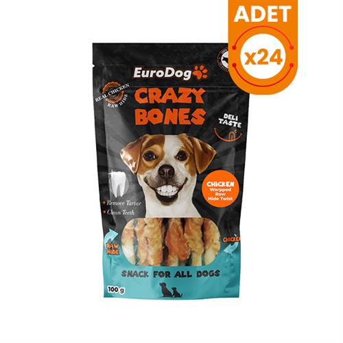 Euro Dog Crazy Bones Wrap Twist Tavuklu Köpek Ödül Maması