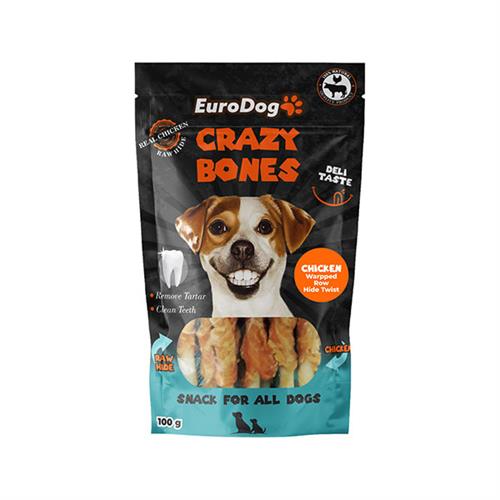 Euro Dog Crazy Bones Wrap Twist Tavuklu Köpek Ödül Maması