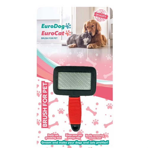 Euro Gold Plastik Saplı Kedi ve Köpek Tarama Fırçası