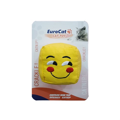 Eurocat Gülen Smiley Küp Şeklinde Catnipli Kedi Oyuncağı