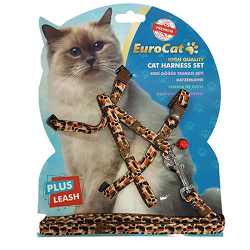 Eurocat Leopar Desenli Kedi Göğüs Tasması