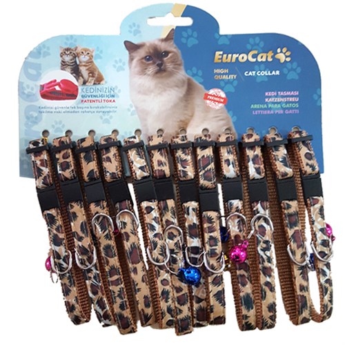 Eurocat Leopar Renkli Desenli Kedi Boyun Tasması